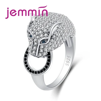 

Retro Punk Beast leopard Full Setting White Cubic Zirconia 925 Sterling Silver Ring For Women Mens Fashion Jewelry