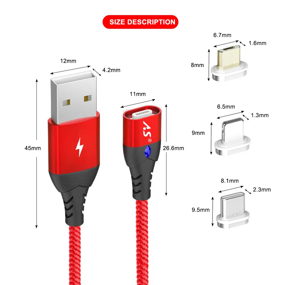 Магнитный кабель A.S 3A Micro usb type C, супер быстрое зарядное устройство для телефона Microusb type-C, магнитное зарядное устройство usb c для iphone, huawei, xiaomi