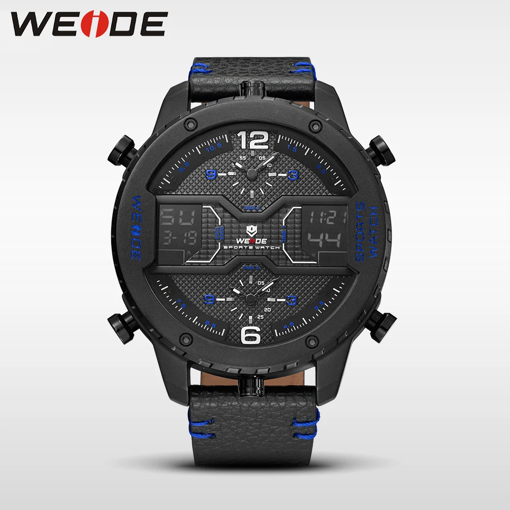 

WEIDE Fashion Men Date Alloy Case Leather Analog Quartz Sport Watch mens watches top brand luxury Masculino Reloj