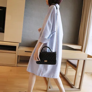 

New Fashion Women's Shirt Dresses Retro Turn Down Collar Long Sleeveless Oversize Stripe Shirts Woman Clothes Streetwear