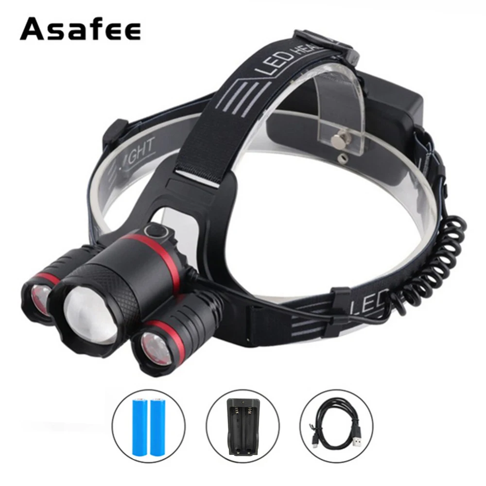 Buy CZX 3000LM T6 R2 LED Induction Headlight Light Sensor 5-Mode Zoom Headlamp Hunting Camping Flashlight Torch by 18650 Battery 
