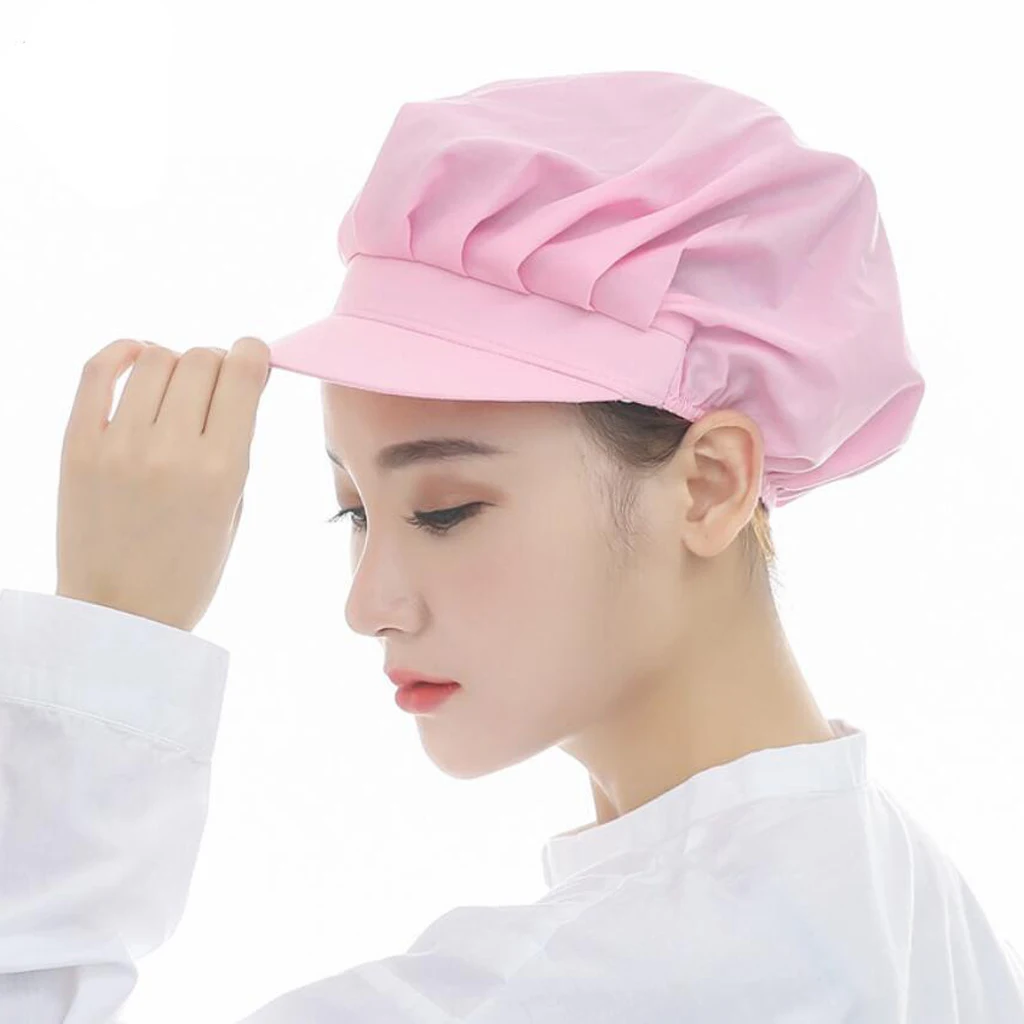 

18 Colors Men Women Mesh Patchwork Chef Hat Breathable Restaurant Kitchen Working Catering Elastic Cap