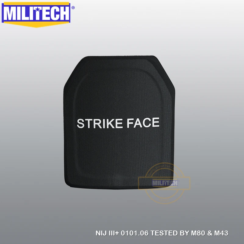 MILITECH 10x12 дюймов NIJ III+ автономная PE баллистическая панель NIJ уровень 3 плюс Номинальная бронежилет AK47 пуленепробиваемая пластина