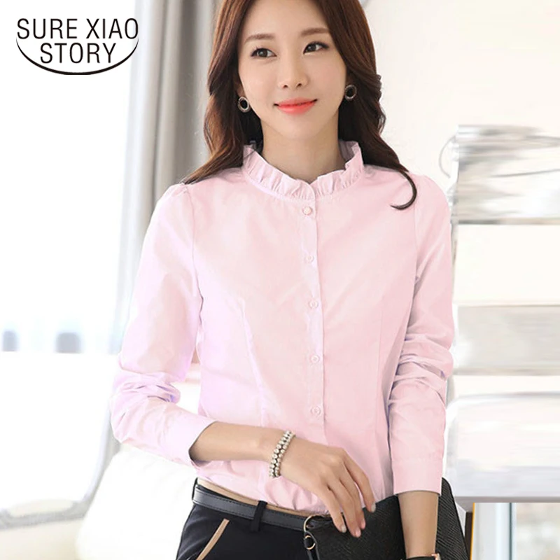

2019 New Arrival Hot Sale Autumn and Winter Fashion Long Sleeved Blouse Plus Velvet Slim Shirt Stand Collar Plus Size 901H 30