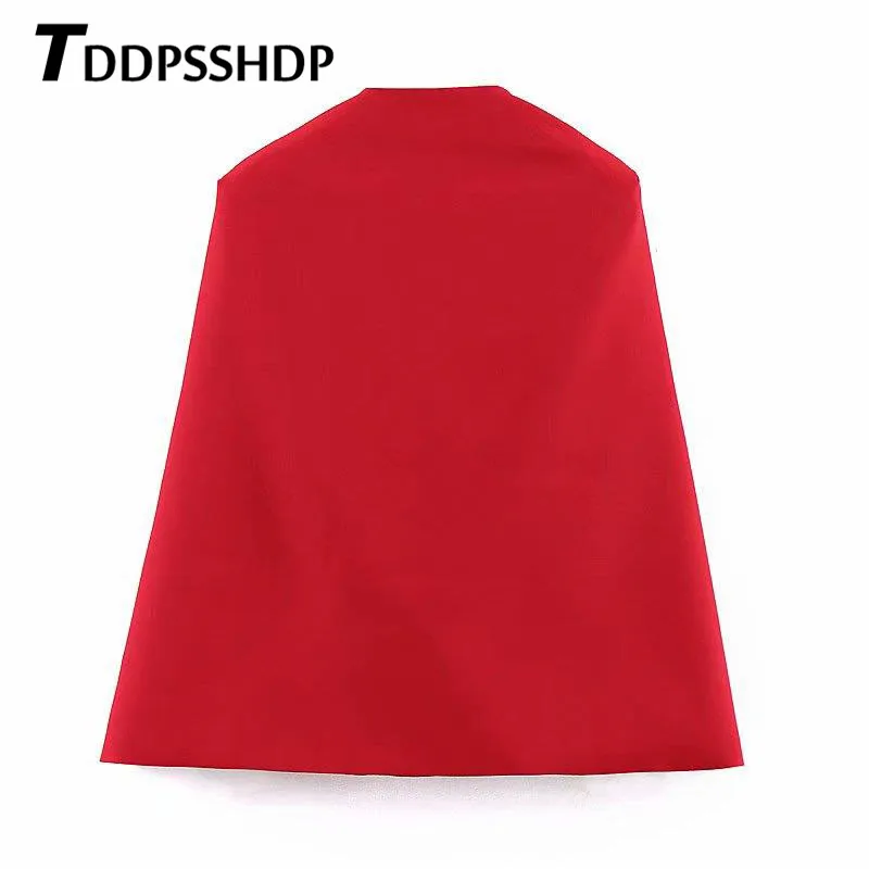 اللون الأحمر الشق فستان المرأة معطف 2019 جديد تصميم OL جيب شال نمط الإناث سترة