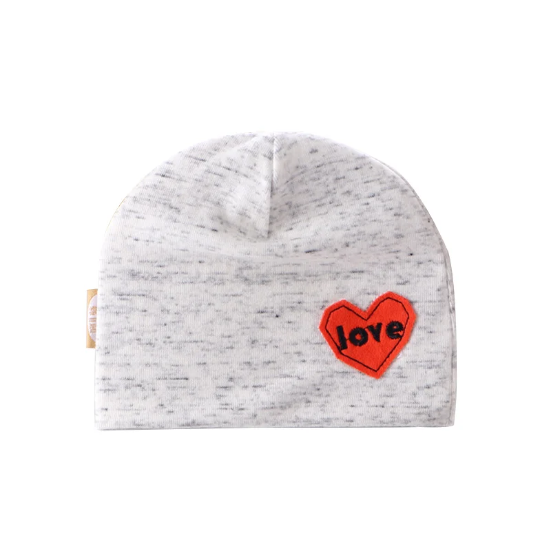 Fashion Baby Beanie Hat Solid Cotton Newborn Baby Hat Heart Letter Cartoon Hat  Girls Boys Autumn Warm Beanie Baby Boys Clothing (1)