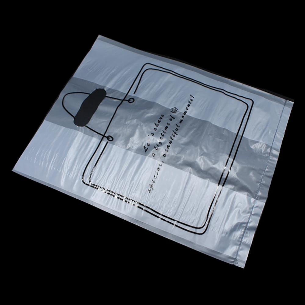 23*30*15 см черная печать матовая прозрачная упаковка для покупок пластиковая сумка с ручкой для одежды подарок для мелочей поли мешок