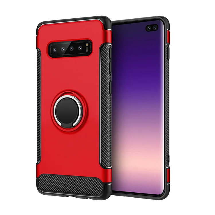 

500pcs DHL Shipping For Samsung Galaxy S10 S10+ S10e Plus Case Car Holder Stand Magnetic Suction Bracket Finger Ring Cover