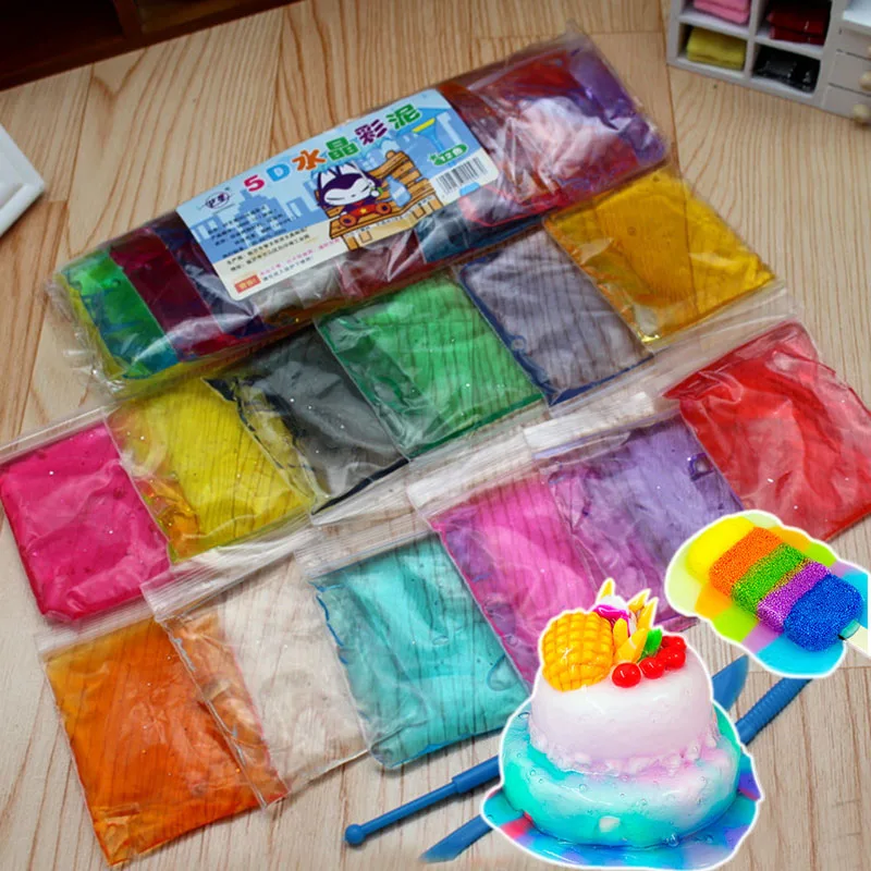 

Student DIY Cute Kawaii 12 Colors 5D Hydrogel Crystal Mud With Tools Creative Toy School Supplies