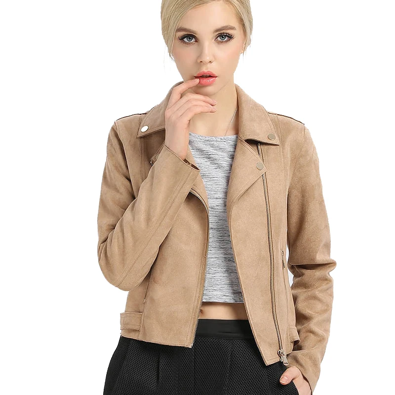 Blouson motard en daim femme Blouson motard en daim femme
