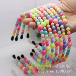 

Free Shipping New Hair Accessories Full Beads Headband Plastic Small and Big Beads Many Colors Hair Band For Girls Wholesale