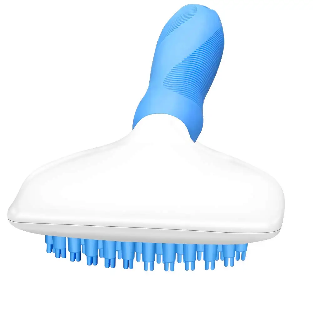 Bath Brush for Dogs Cats Pet Soft Silicone Grooming Massage Shower Shedding Comb Self Hair Removal Cleaning Slicker PB050 | Дом и сад