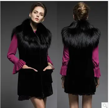 

Women Imitation Fox Fur Vest Coats Large Size Casual Female Fur Waistcoats Sleeveless Faux Fur Jackets Man-Made Fur Vest K307