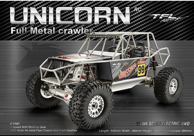 

Unicorn Unicorn C1805 full metal Roll Cage rack climbing car 1/10 Remote controller RC Crawler Truck 4x4