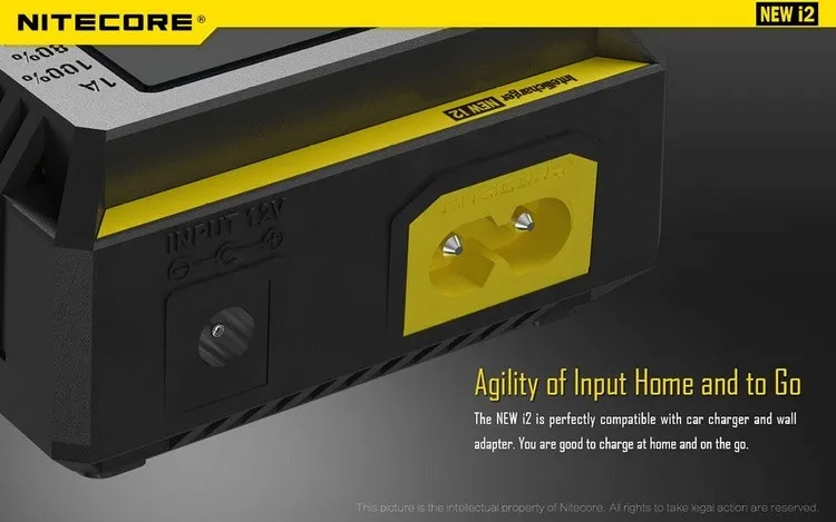 NITECORE Новый I2 батарея Смарт зарядное устройство дорожные наборы для li-ion/IMR Nicd 16340 10440 AAA 14500 18650 26650 с кодом аутентификации