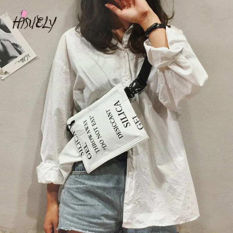 

HISUELY 2020 Women Waist Bag Belt Bag Fanny Pack Bags for Women Chest Bag Letter Printing Phone Pouch Purse Free Shipping Hot