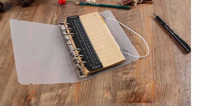 20 Creative Ring Binder B5A4567 PP Notebook Accessory Sheet Shell  office & school supplies Stationery Transparent Concise 6 Holes