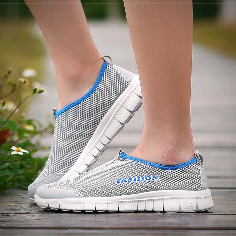

2018 Fashion summer shoes men casual air mesh shoes large lightweight breathable slip-on