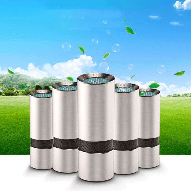 

HEPA Car Air Purifier Ozone Ionic 12V Negative Ions Air Cleaner Ionizer Air Freshener Auto Pm2.5 Eliminator Cup Car Charger