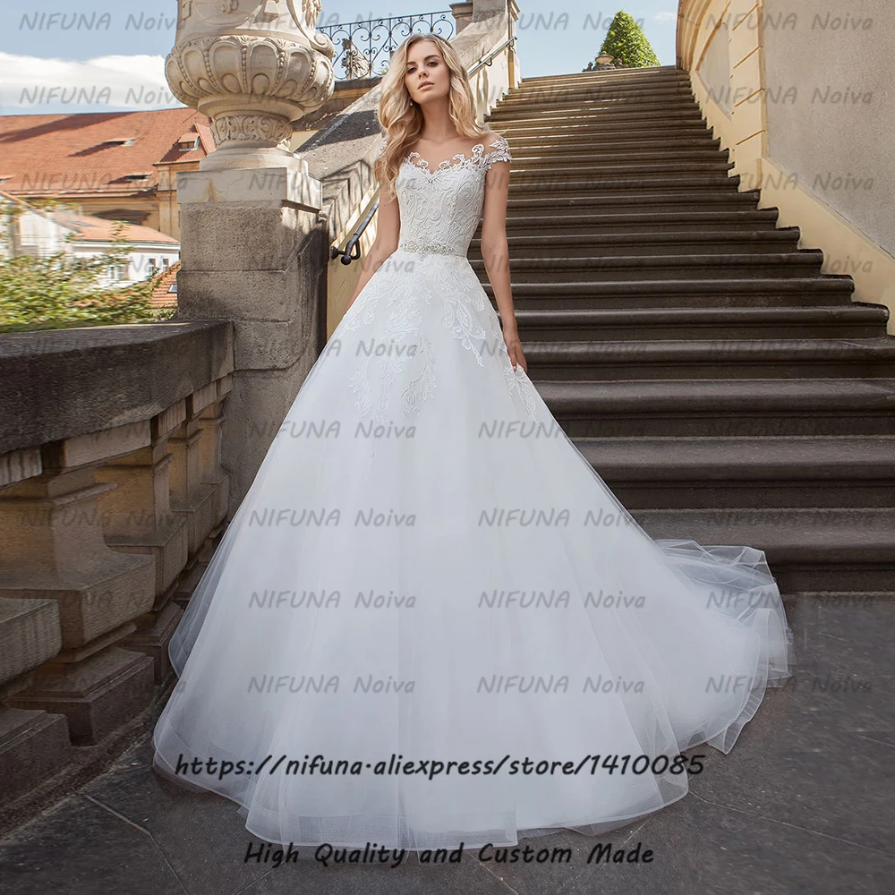 Новое яркое платье невесты Vestido De Novia Элегантное свадебное из тюля цвета слоновой