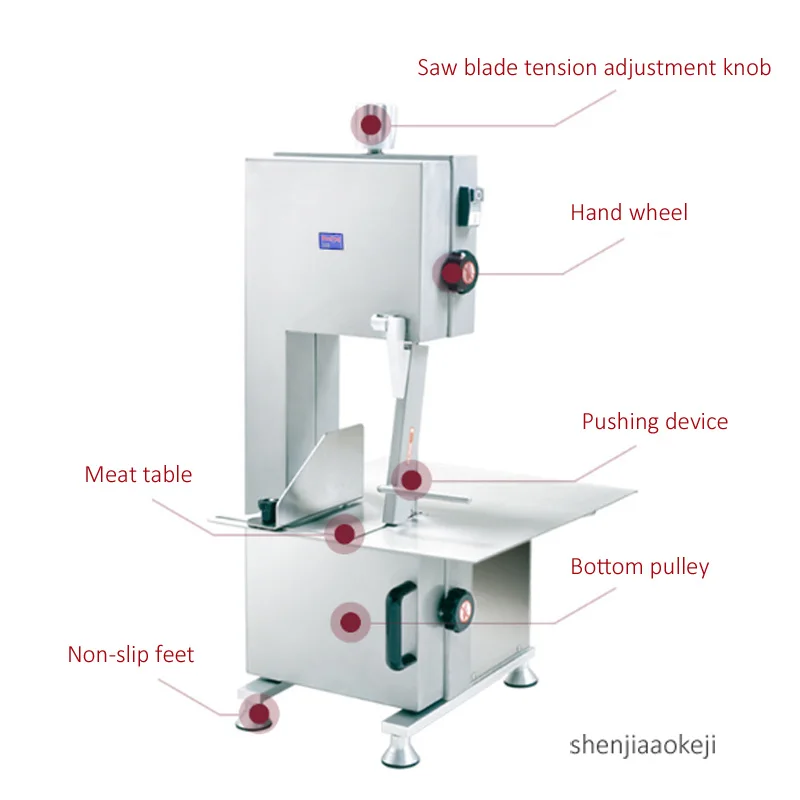 

Stainless steel saw bone machine Commercial electric cutter HLS-1650 Multifunction frozen meat/ fish /ribs cutting machine 230v