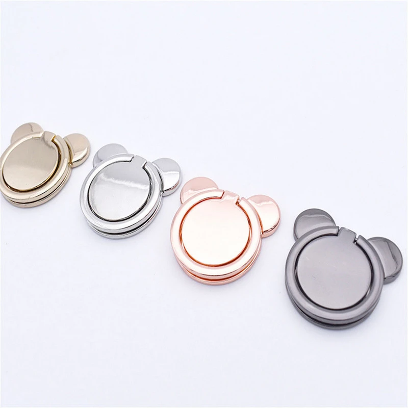 Cute Cartoon Bear Finger Ring Phone Stand Holder Universal 360 Degree Metal Ring Holder For iphone Samsung Smartphone 4 Colors