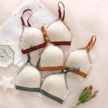 Сексуальный кружевной комплект нижнего белья пуш-ап с вышивкой в виде звезд, без проволоки, глубокий v-образный вырез, модное женское нижнее белье, сетчатый прозрачный бюстгальтер и трусики, наборы