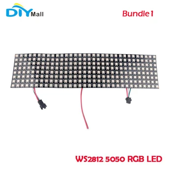

RCmall WS2812 5050 8x32 RGB Flexible LED Panel /DC5V 20A 100W Power Supply/WS2812 WS2811 RGB IR LED Controller