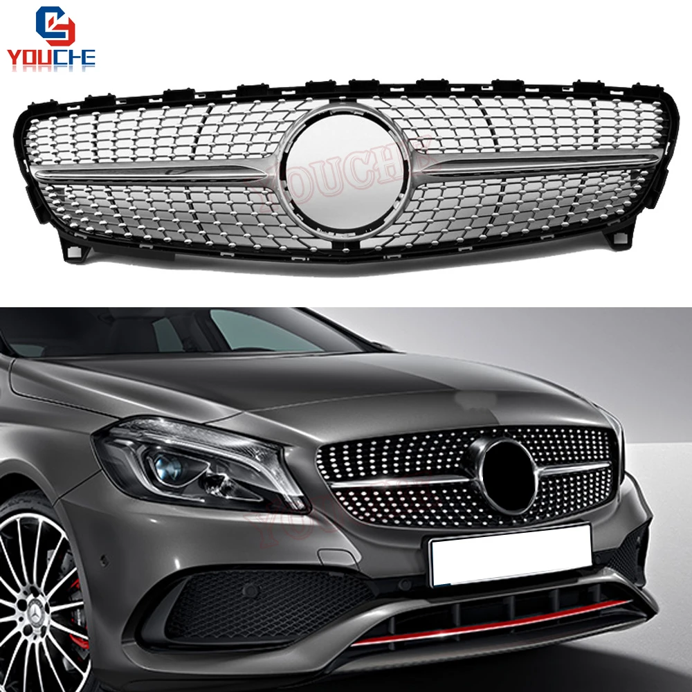 W176 Facelift передний бампер решетка для Mercedes A класс A160 A180 A200 A250 A45 AMG 2016 2018|Гоночные