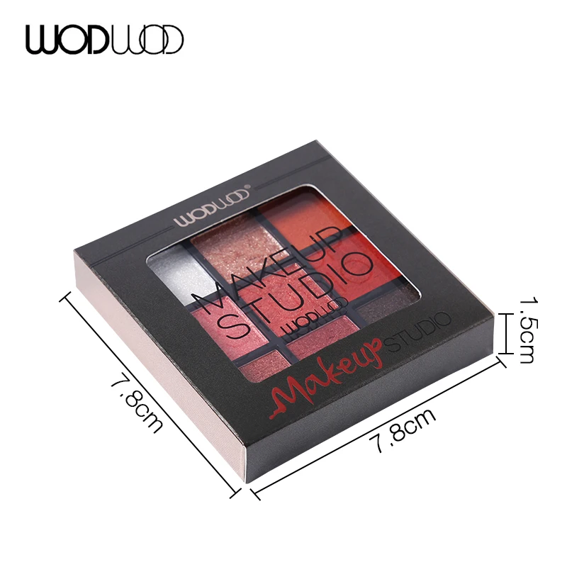 WODWOD Make Up Pallete 9 цветов Палитра теней для век Матовая мерцающая пудра Красные Тени для век Блеск водостойкая косметика