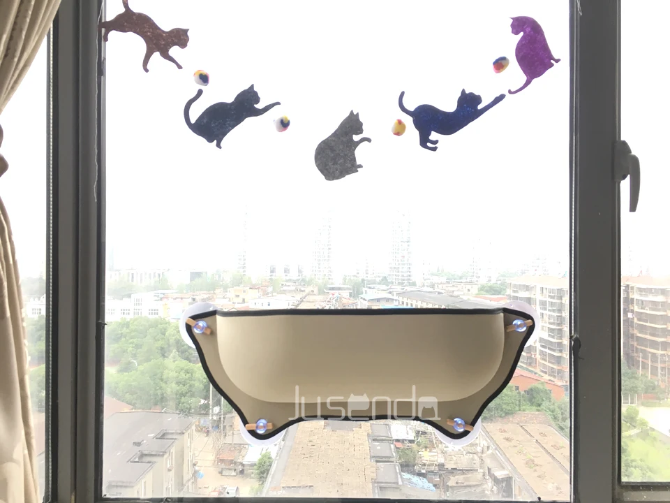 Removable High Bed Ultimate Sunbathing Cat Window Mounted Hammock Lounger Perch Cushion Hanging Shelf Seat Kitty Sill Carrier