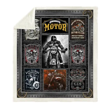 

SOFTBATFY Motorcycle Fleece Throw Blanket Sofa Bedding Blankets Drop Ship