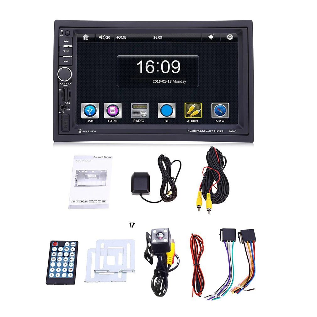 

Hot 7'' Car Radio MP5 Player 1080 Digital HD Touch Screen 2 Din Bluetooth GPS Navigation with Rear View Camera Mutimedia Player