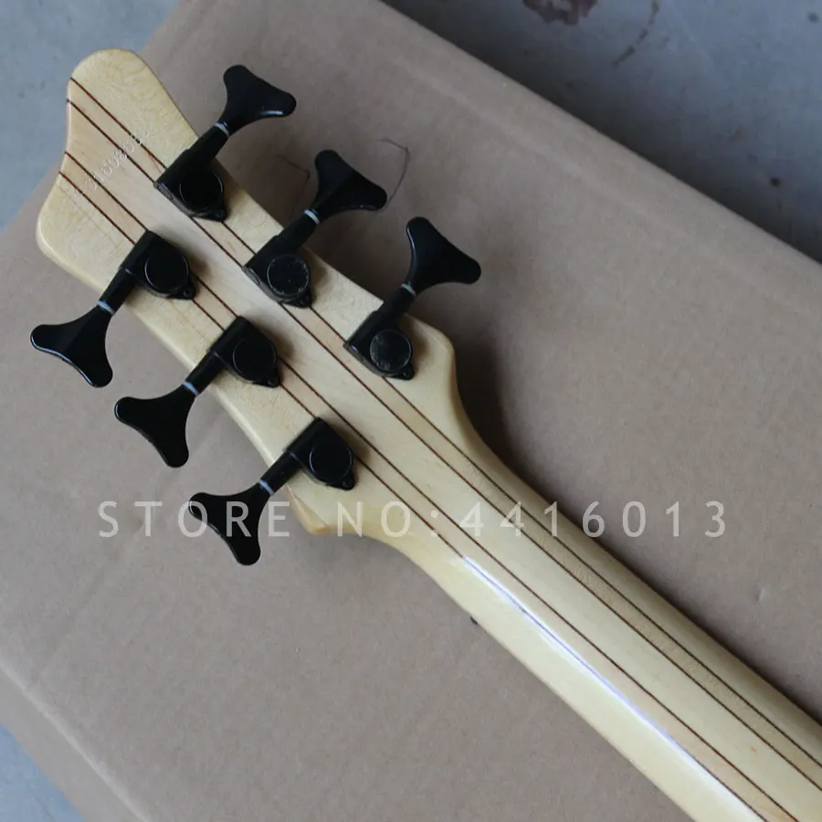 2018 Фабричный изготовленный на заказ Mayones 6 струн басов с шеей через тело клен гриф