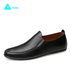 Yitu открытый кожа прогулки Спортивная обувь для Для мужчин мягкая и гибкая обувь большого размера осенние удобные Обувь противоскольжения