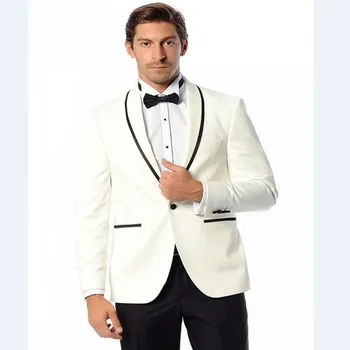 

Custom Made Men Suits Groomsmen Shawl Lapel One Buttons Groom Tuxedos Jacket Men Suits Dinner Formal Blazers (Jacket+Pants)