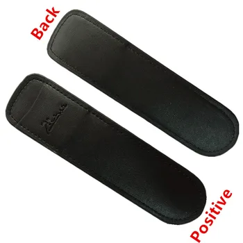 

2 pcs/set Luxury Pen bag black leather school pencil bag for fountain pen / ballpoint pen High quality pen case pencil case