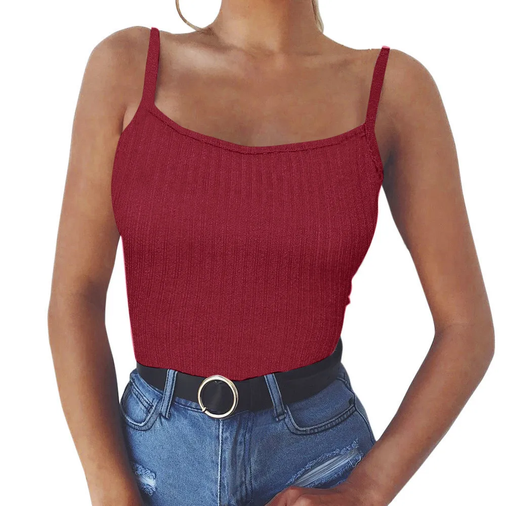 

Fashion solid sexy summer vest Womens Sexy Tank Top Vest Off Shoulder Halter Blouse T-Shirt womens top 2019 summer mujer