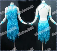 Latin dance/Waltz Tango New Competition salsa Latin dance dress Girls/Women Sequin cloth Dance/Perform Costume/Wear L-1076