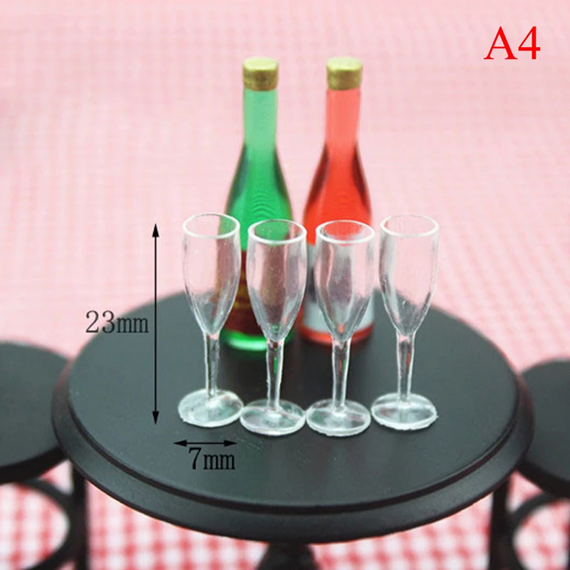 4Pcs 1/12 Mini Resin Transparent Cup Simulation Furniture Model Toys Dollhouse Miniature Accessories For Doll House Decoration|Игрушечная
