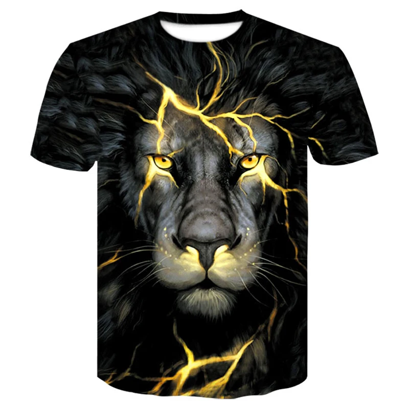 

Newest 3D animal Print lion Cool T-shirt Men/Women Short Sleeve Summer Tops Tees T shirt Funny Fashion street style men t-shirts