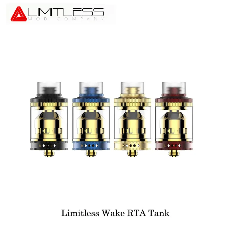 

cigarette electronique Limitless Wake Mod Co. RTA Tank 3.3ml Capacity 24mm Diameter 24K Gold Plated 510 vape VS SMOK Box Mod