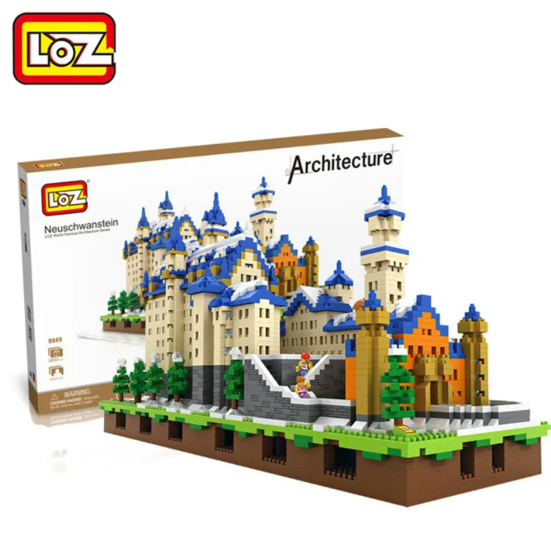 

LOZ Diamond Blocks Neuschwanstein DIY New Swan Stone Castle 3D Model technic Educational Quiz Christmas Gift Toys for Children