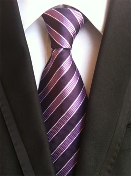 

New Arrival Woven Necktie Formal Occasion Ties with Purple Stripes