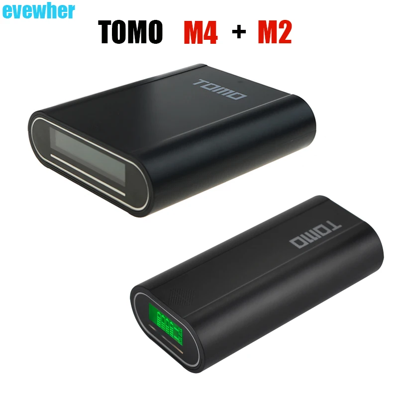 TOMO M4 Shell Power Bank Case Charger Station and TOMO M2 Diy Powerbank Box Casing LCD Power Indicator Display (No Battery)