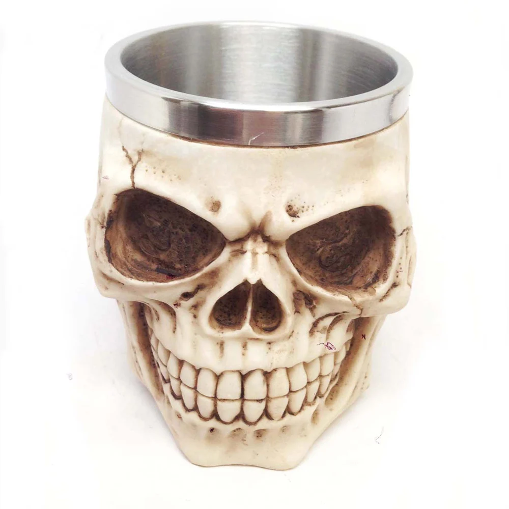 3D смолы черепа кружкиТанкард эффектный череп воин tankard Кубок пива Кофе кружка