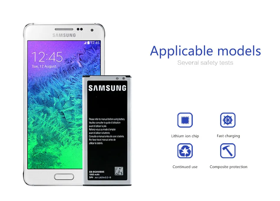 samsung Батарея для samsung Galaxy Alpha G850 G850F G850A G850W G850S G850K G850L G850T EB-BG850BBE 1860 мАч с NFC