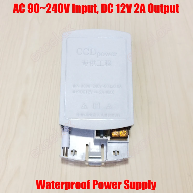 Dc12v 2a saída AC100-240V entrada ao ar livre montagem na parede fonte de alimentação cctv câmera transformador 1a 2a adaptador