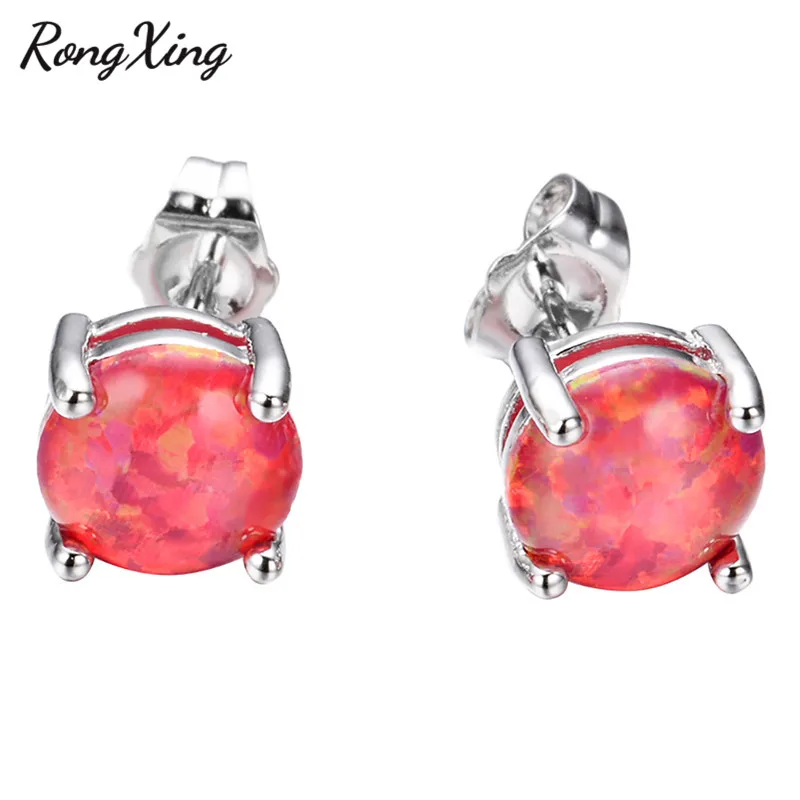 Женские серьги гвоздики с красным опалом|silver stud earrings|sterling silver earringsstud earrings |