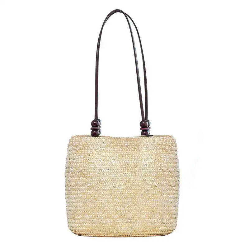 

Women Woven Tote Straw Shoulder Handbag Beach Rattan Bag, Beige